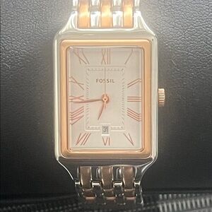 Fossil Two-Tone Silver and Rose Watch